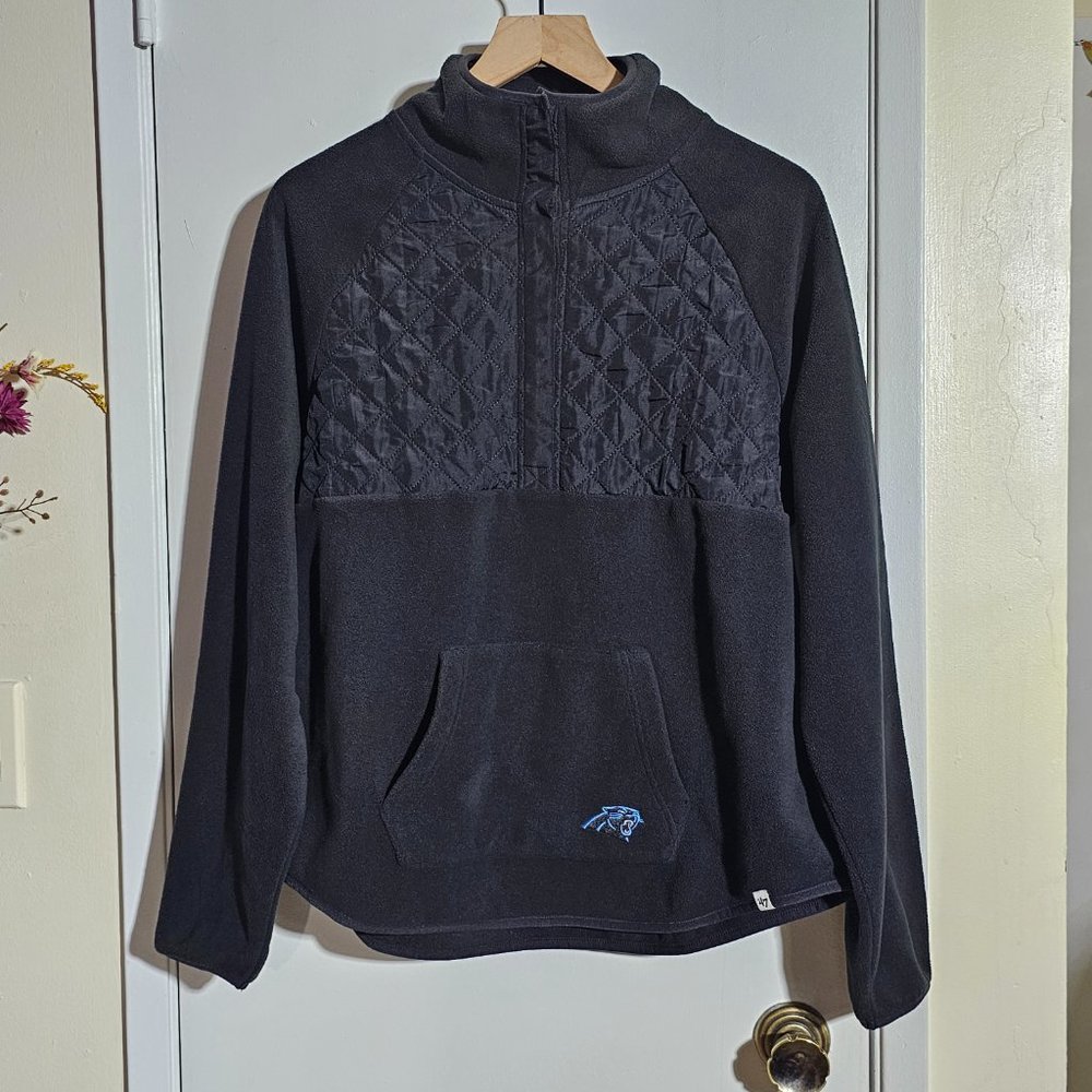 🏷️NWT NFL Carolina Panthers Vail Pullover Womens Fleece Jacket In Black - Large